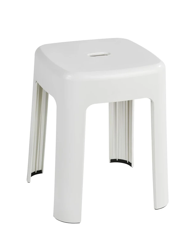 WENKO 22160100 Stool Alaska - bathroom stool, Polypropylene, 37 x 45.5 x 37 cm, White