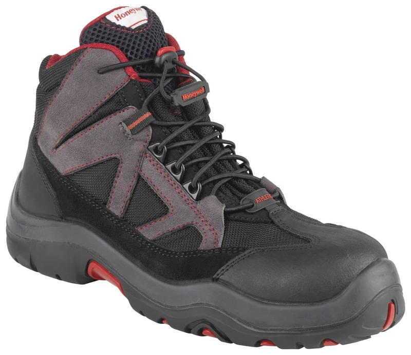 Otter Ascender Mid S3 CI HRC Safety Footwear with Water Resistant Leather and Textile Upper, Non-Metallic Toe Cap, PU/TPU Sole, Size 9, 6243851-43/7 Black