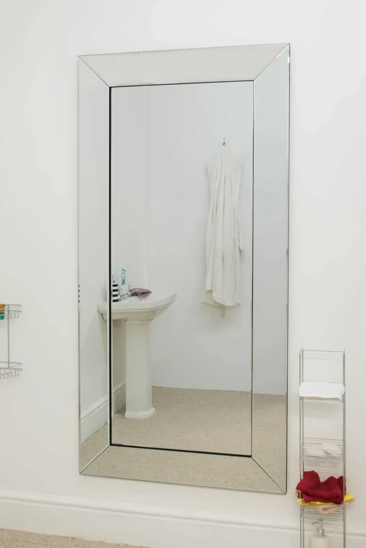 Full Length Venetian Modern Bevelled Bathroom Mirror 5Ft9 X 2F9 (174cm x 85cm