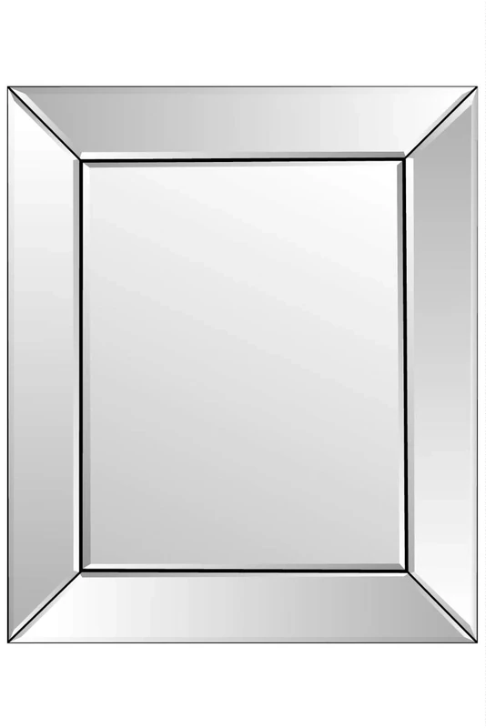 MirrorOutlet Small Triple Edge Modern Bevelled Venetian Mirror, Black