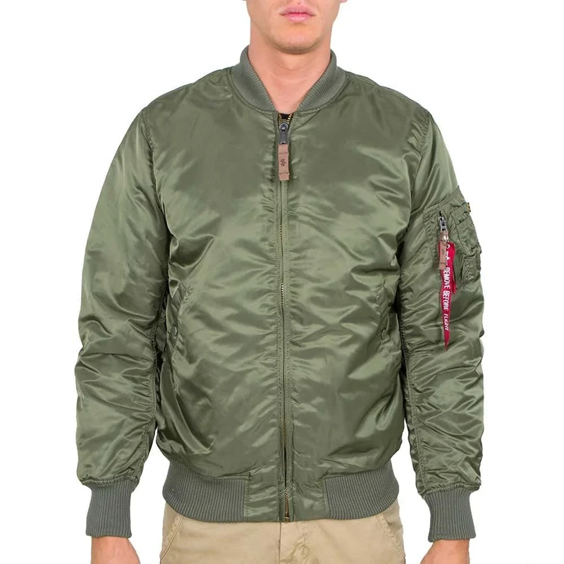 Alpha Industries Men's MA-1 VF 59 Long Bomber Jacket, Sage-Green, X-Large