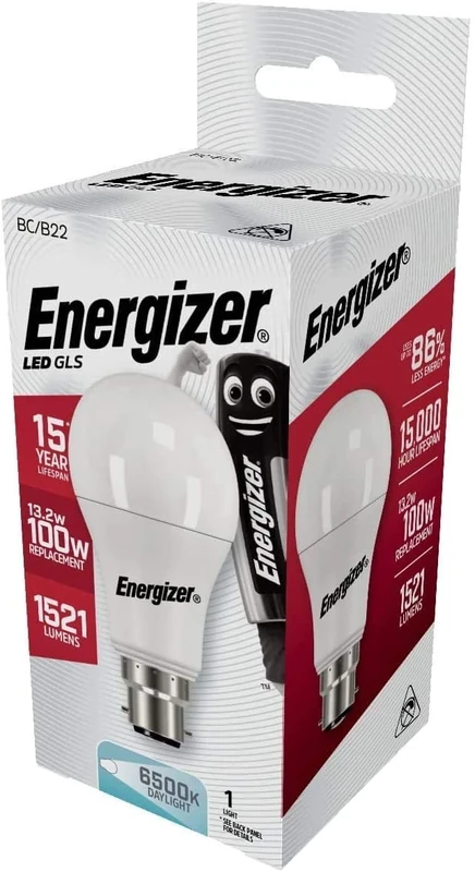 Energizer LED GLS Energy Saving Lightbulb, B22, Daylight