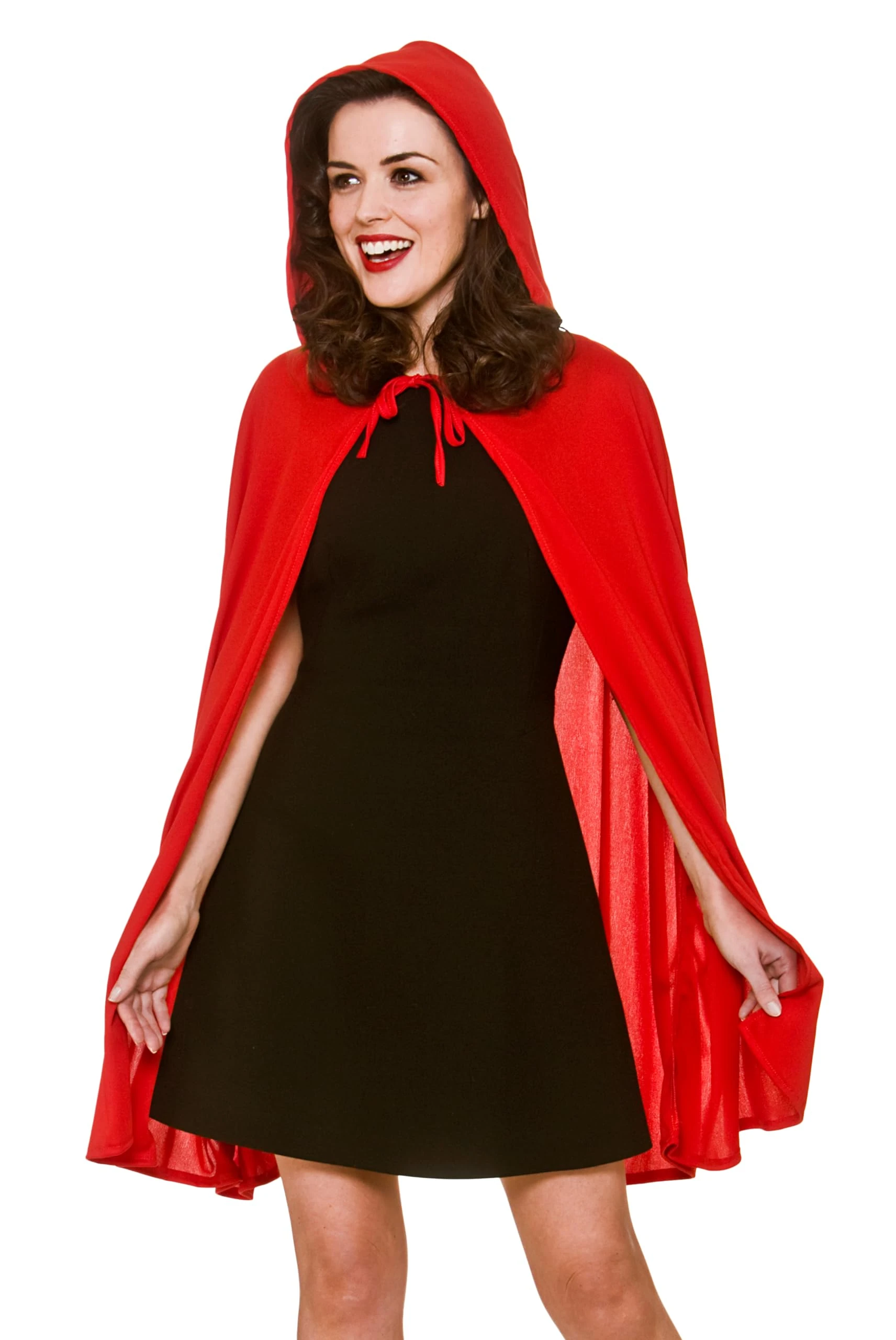 Wicked Costumes Adult Womens Red Short Hooded Cape - (One Size) 84cm Length