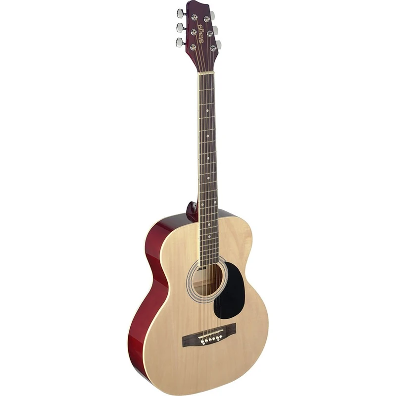 Stagg SA20A NAT Auditorium Acoustic Guitar with Linden Top, Natural, Full Size