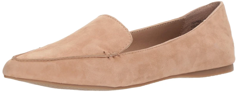 Steve Madden Women's Feather Loafer Flat, Camel Suede, 5.5 UK