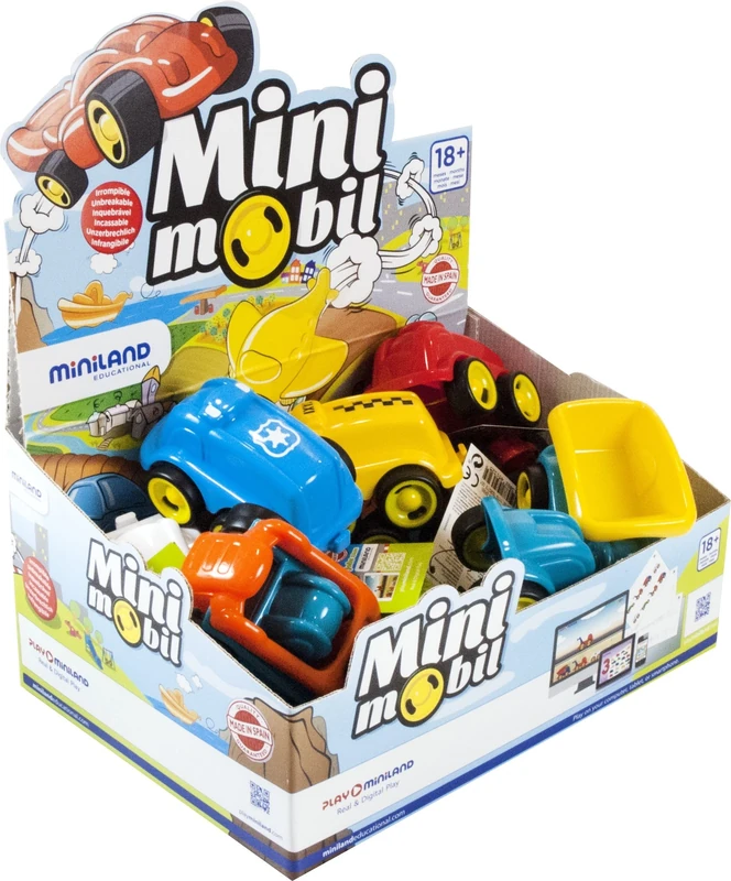 Miniland Jobs Collection Minimobil Vehicle Display Case Set 45130
