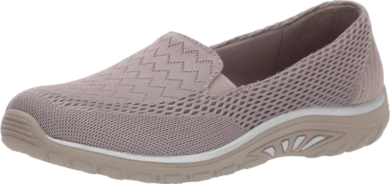 Skechers Women's Reggae Fest-Willows Loafer Flat, Dark Taupe, 7 UK