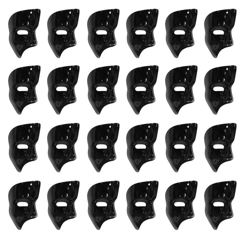 Beistle 60820-BK Phantom Masks (24 Pack), Black - Image 1