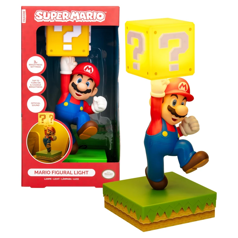 Paladone Super Mario Diorama Light – 35cm Tap-Activated Lamp with 3 Brightness Settings & Official Sound, USB Powered Bedroom & Gaming Room Decor – Nintendo Collectible Gift
