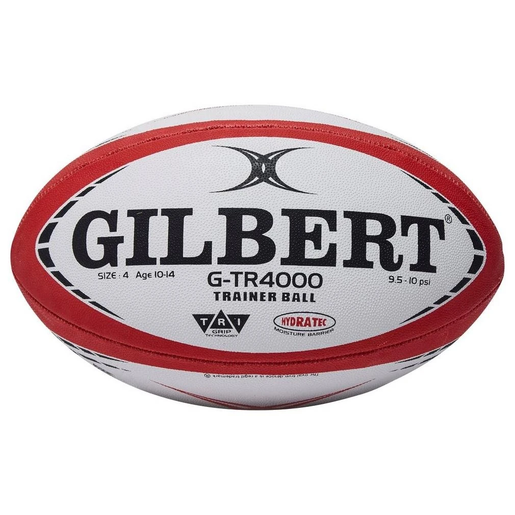 Gilbert G-TR4000 Trainer Rugby Ball, White, 4