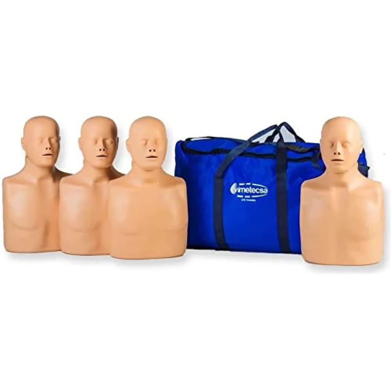 Prati-Man Advanced CPR Manikin Pack of 4 in one Carry Bag - Dual Adult and Child with New Advanced Head and Airway Including jaw Thrust (UK Sole Distributor and UK Warranty)