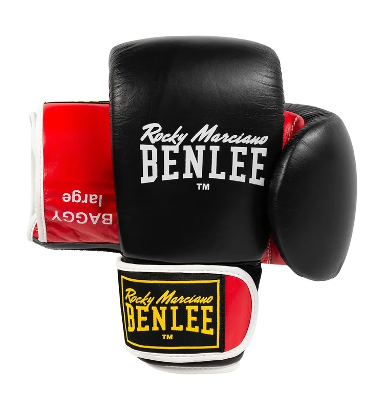 Ben Lee Rocky Marciano Unisex - Adult BAGGY Leather Bag Mitts, Black/Red, L - Image 1