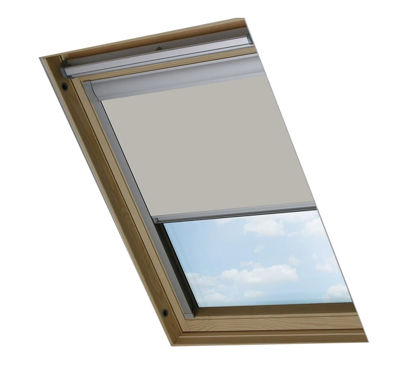 Bloc Skylight Blind for Fakro Roof Windows Blockout, Fabric, Pale Stone, 90x15x7 cm