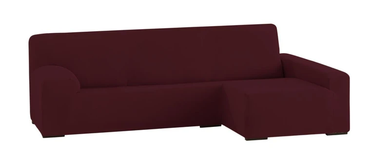 Eysa Ulises Elastic Chaise Longue Cover Right, Front View, Colour 08-red, Polyester-Cotton, 250-310 cm