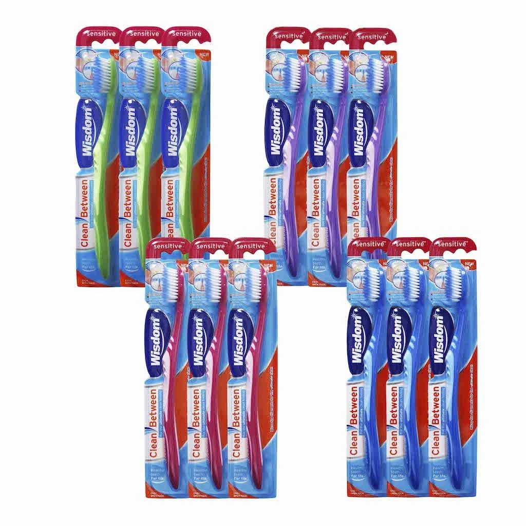 12 x Wisdom Clean Between Teeth Gums - Sensitive - Toothbrush Gentle Tooth Brush