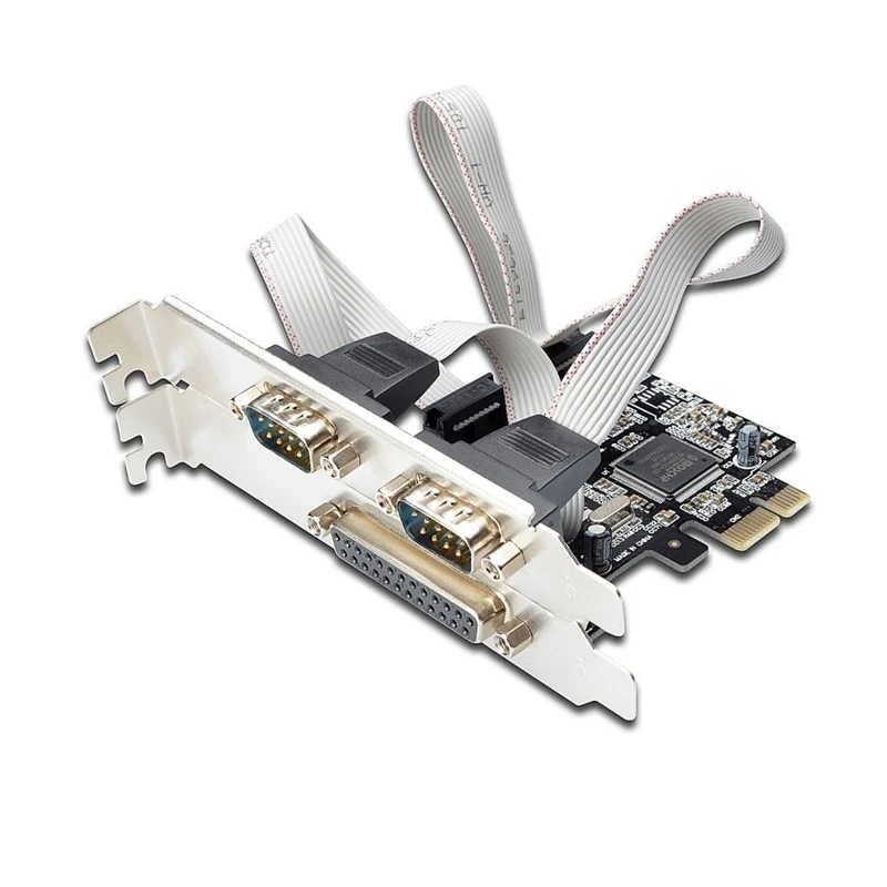 Ewent PCI Express Card, 2 external ports, 1 Parallel Port, silver - Image 1