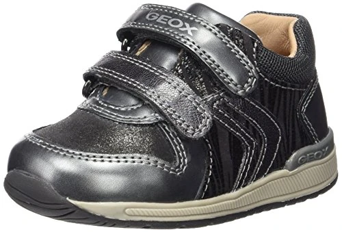 Geox B RISHON GIRL B, Baby Girls’ Sneakers, Grey (Dk Grey/dk Silverc1332), 3.5 UK Child (20 EU) - Image 1