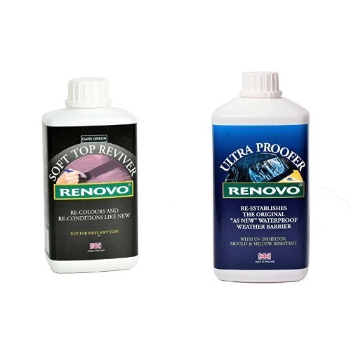Renovo Bundle includes Soft Top Reviver 500 ml and Soft Top Ultra Proofer 1000 ml , Green