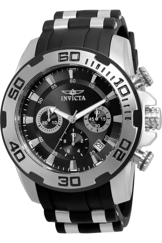 INVICTA Pro Diver - Scuba 22311 Men's Watch - Waterproof - Analogue - Quartz Movement - Stainless Steel with Black dial - 50mm