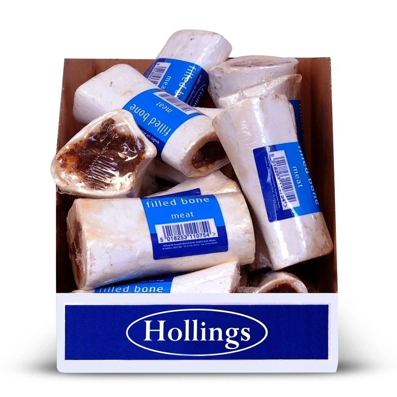 Hollings Filled Bone with Beef Dog Chew, Delicious, Air Dried Long Lasting Bone for Adult Dogs, Made with 100% Natural Ingredients (25 Loose)