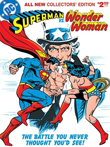 DC Comics Superman Vs Wonder Woman "Battle" Canvas Prints, Multi-Colour, 60 X 80 cm