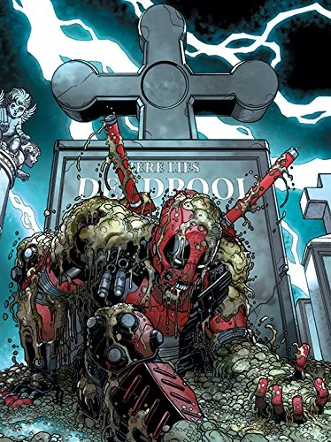 Pyramid International "Grave Deadpool Canvas Print, Multi-Colour, 60 x 80 x 1.3 cm