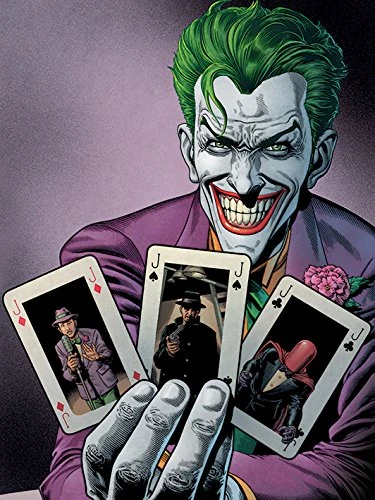 DC Comics Batman "Joker Cards" Canvas Prints, Multi-Colour, 60 X 80 cm