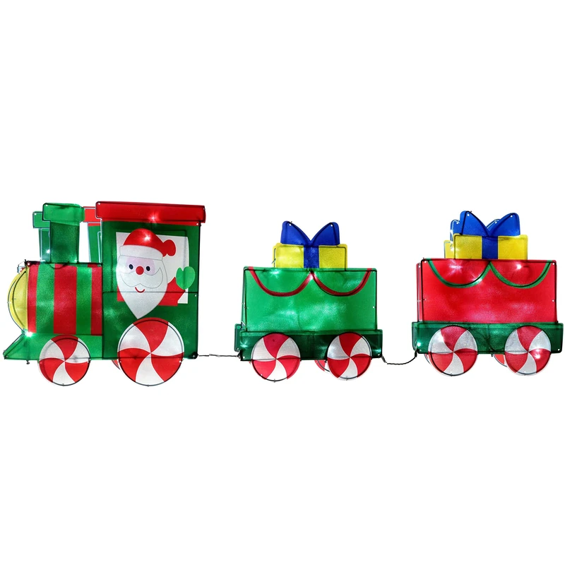 WeRChristmas Pre-Lit Train Silhouette Outdoor Garden, 156 cm - Large, Multi-Colour