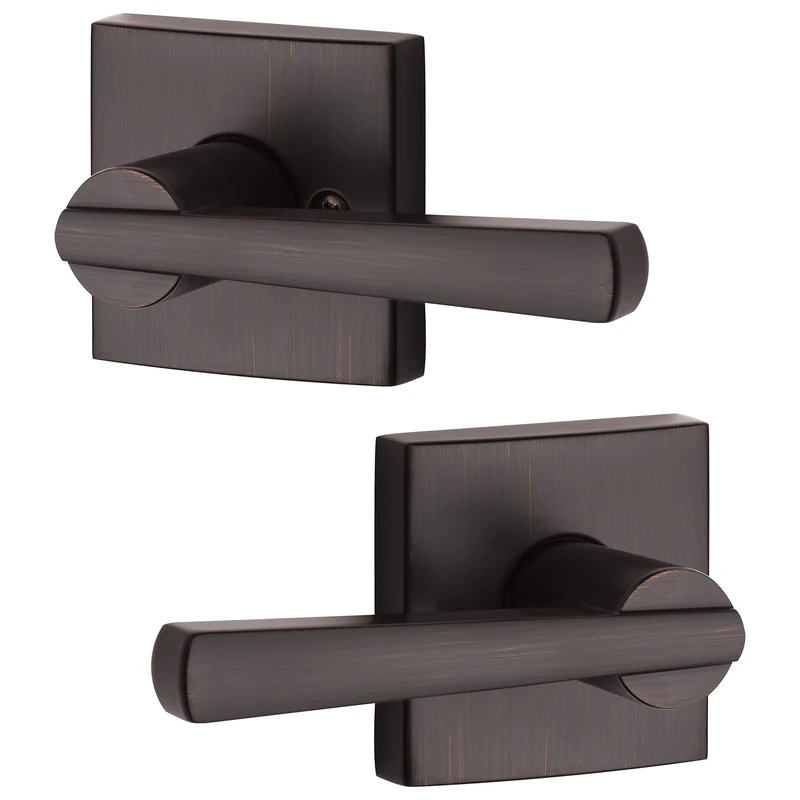 Baldwin Prestige Spyglass Hall/Closet Lever in Venetian Bronze