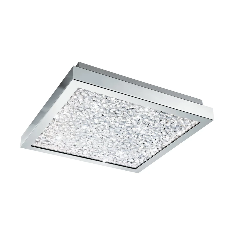 Eglo Cardito LED Crystal Ceiling Light, 1 Bulb Ceiling Light, Material: Steel, Colour: Chrome, Glass: Clear Crystals, L: 32 x 32 cm