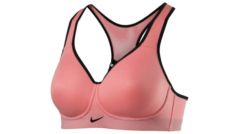 Nike Womens New Pro Rival Bra Sports Bra Bra, Bright Melon/Black, 36A
