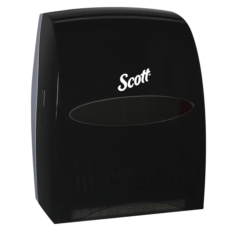 Scott Essential System Roll Towel Dispenser (46253), Manual, Touchless, Smoke (Black), with Lifetime Warranty