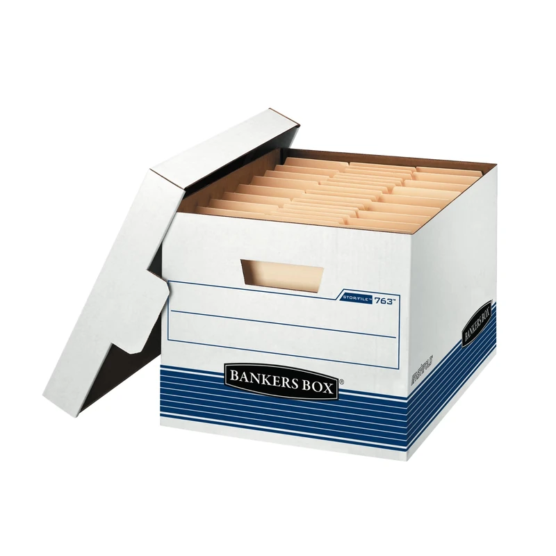 BANKERS BOX STOR/FILE Medium-Duty Storage Boxes, FastFold, Lift-Off Lid, Letter/Legal, Value Pack of 20 (0076315)