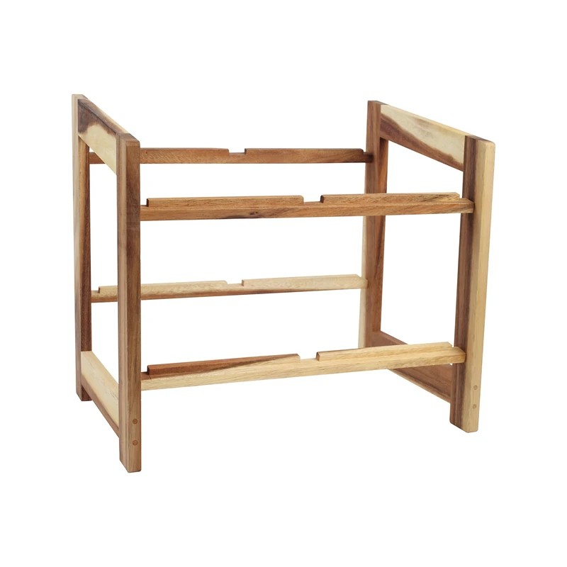 T&G Assembled Display Rack for Crates, Wood, Rustic Acacia, 45.5 x 31.4 x 41.4 cm