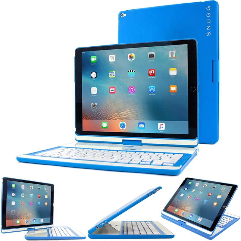 SNUGG iPad Pro 12.9" (2017/2015) 360° Keyboard, Electric Blue
