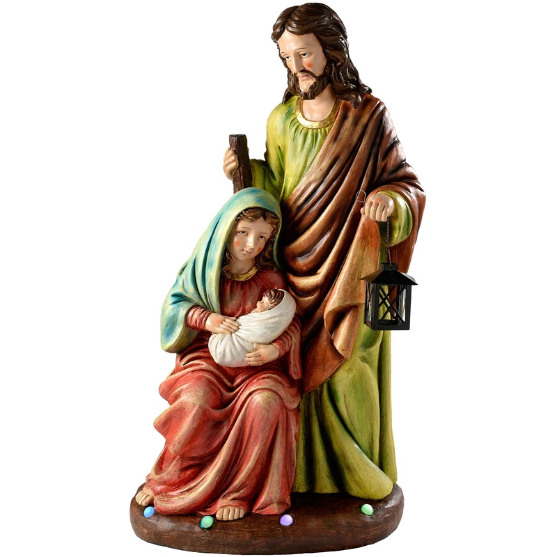 WeRChristmas Pre-Lit Holy Family Scene Christmas Decoration, 82 cm - Large, Multi-Colour