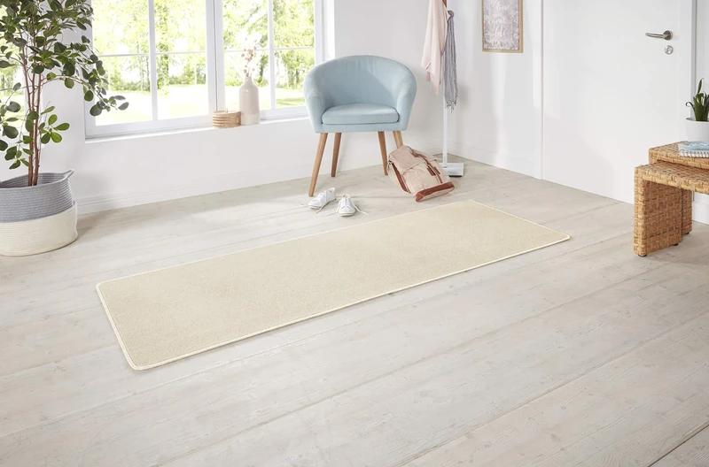 Hanse Home Nasty Runner - Fluffy Short Pile Rug Plain Colours for Dining Room, Living Room, Children's Room, Hallway, Bedroom, Kitchen - Plain Cream, 80 x 300 cm