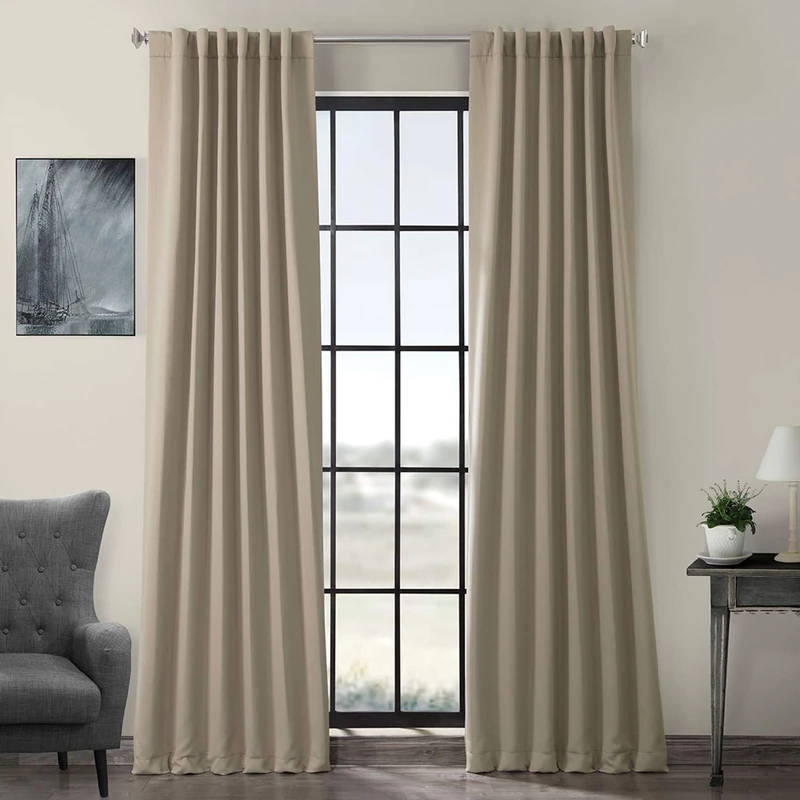 HPD Half Price Drapes Room Darkening Curtains 120 Inches Long for Bedroom & Living Room (1 Panel), 50 X 120, Classic Taupe