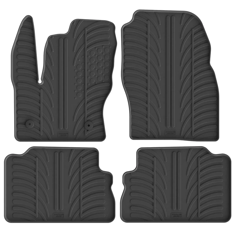 Gledring Rubber car mats set LHD compatible with Ford Kuga 2016-2019 (T profile 4-pieces + mounting clips)