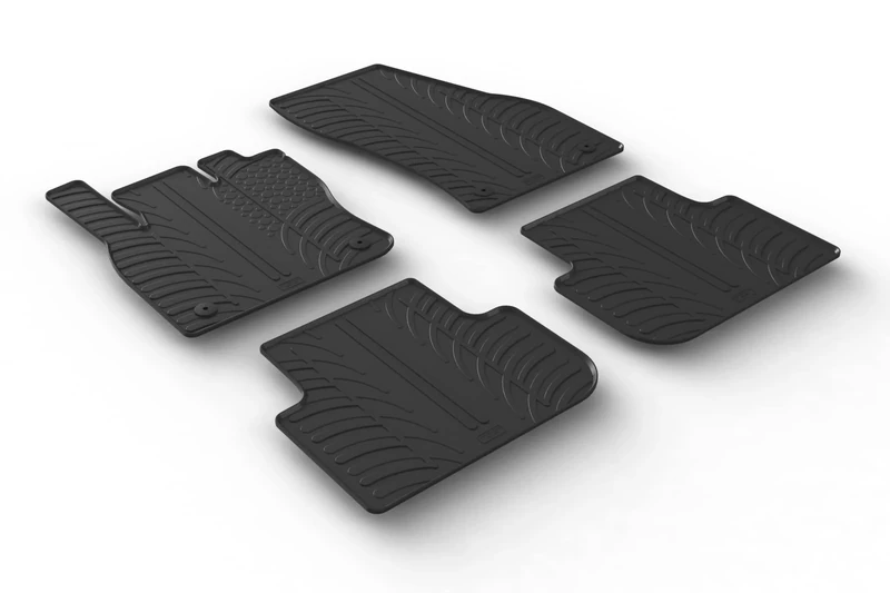 Gledring Rubber car mats set LHD compatible with Volkswagen Tiguan II 2016-2024 (T profile 4-pieces + mounting clips)