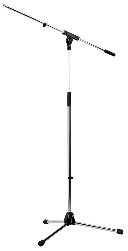 K&M Konig & Meyer 21060.500.02 Tripod Microphone Stand With Boom Arm | Easy Clutch Height Adjustment | Folding Leg Design | Zinc Die-Cast Base | Pro Grade for all Musicians | German Made | Chrome