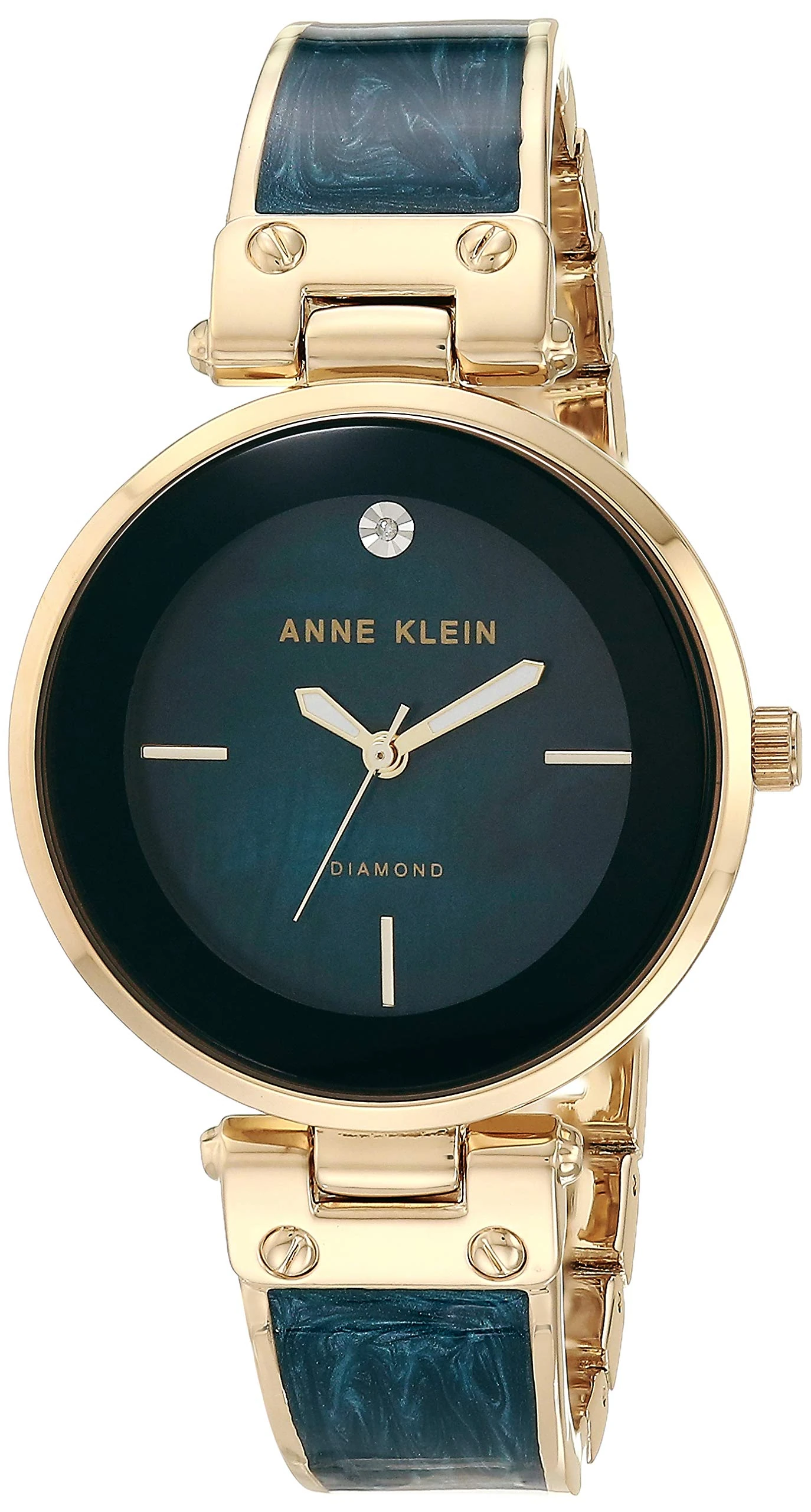 ANNE KLEIN Women's Genuine Diamond Dial Bangle Watch
