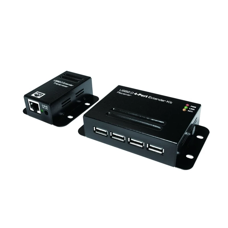 Logilink Extender USB su Cavo Cat.5/5e/6 fino a 50m con Hub 4 Porte, PoE