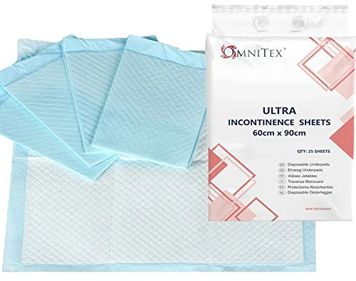 Omnitex 60 x 90cm Incontinence Bed Pads - 1400ml - 2000ml Disposable Absorbing Sheets (50x Pads - Ultra (2000ml))