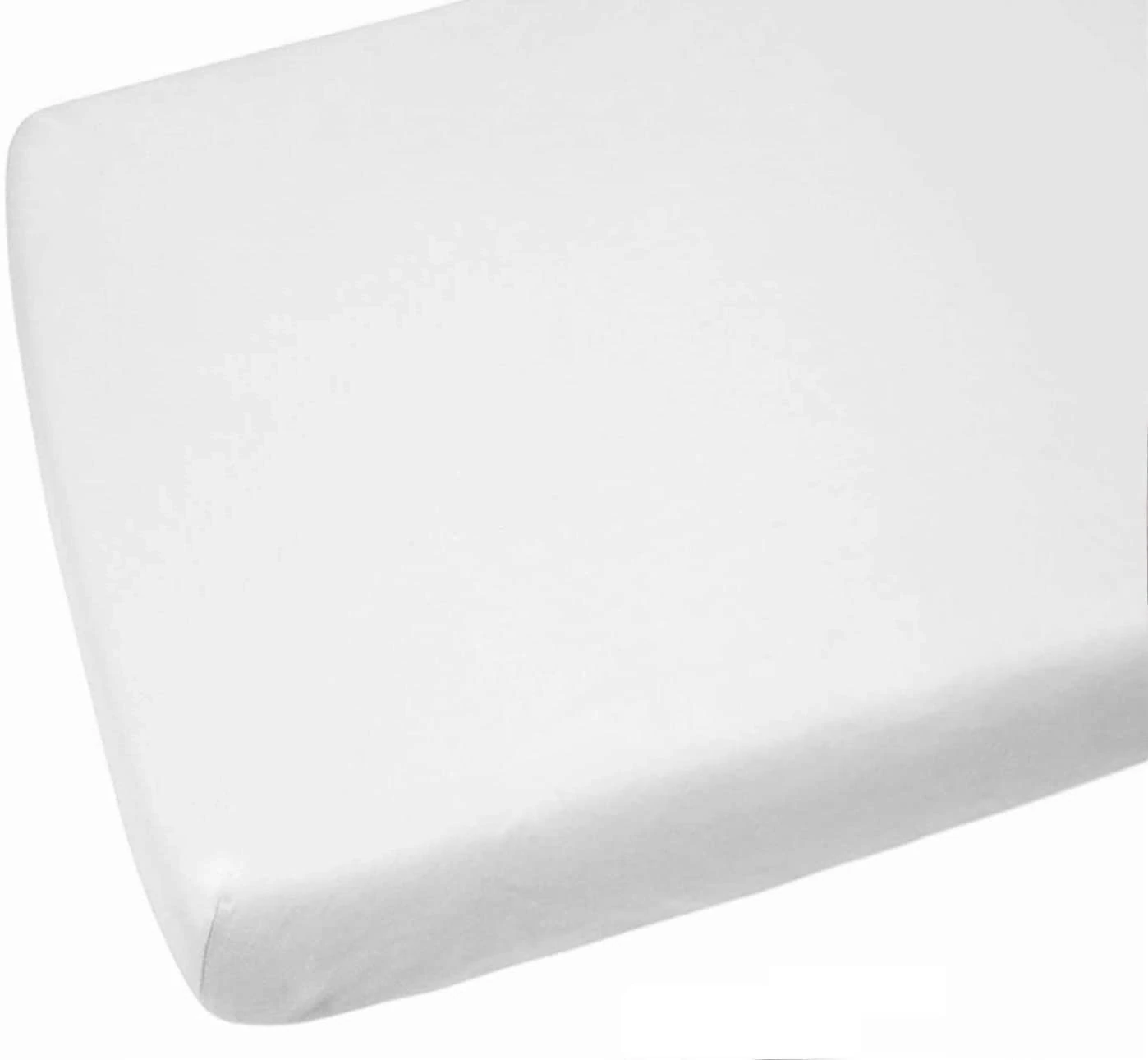 Travel Cot Fitted Sheet 95x65 | 4 Way Stretch Soft Bedsheet Hypoallergenic Elasticated Breathable Fitted Cot Sheets (Single Pack, White)