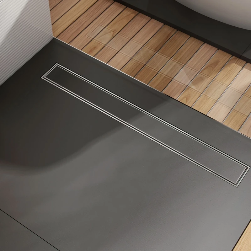 Linear Drain with Grate to Be Mounted Under Tiles with A Low Siphon KOS 007A
