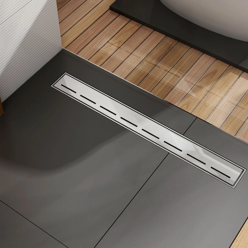 Linear Drain with Grate and Pattern with Low Siphon KOS 008C