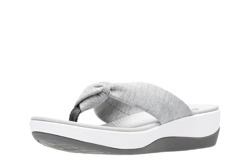 Clarks Women's Arla Glison Flip Flop, Grey Heather Fabric, 7.5 UK