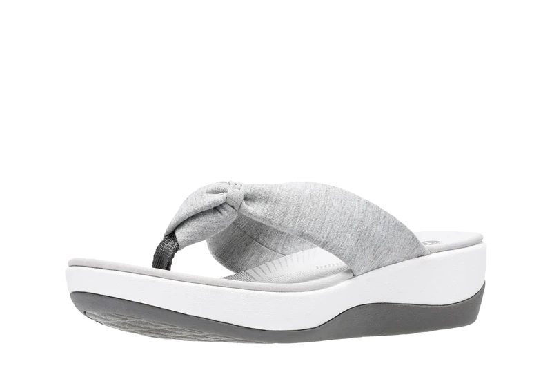 Clarks Women's Arla Glison Flip Flop, Grey Heather Fabric, 9 UK