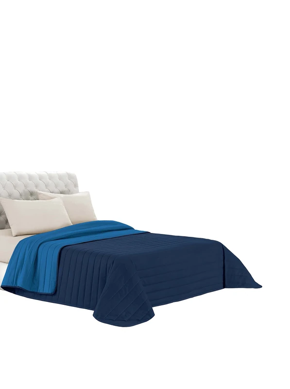 Italian Bed Linen Elegant Summer Quilt Dark Royal Blue, Double